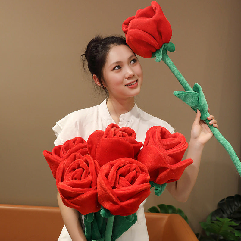 Rosa grande de tela para decoración de hogar y eventos